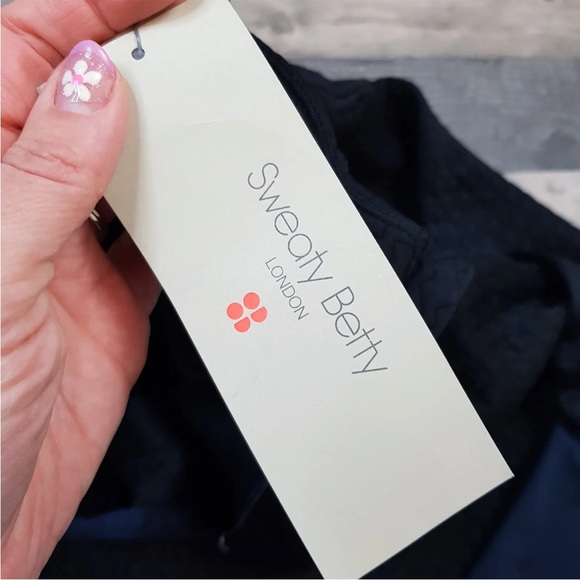 Sweaty Betty Womens Black Pace Jacquard Run Half Zip Top Medium UK 12 BNWT - Picture 7 of 14